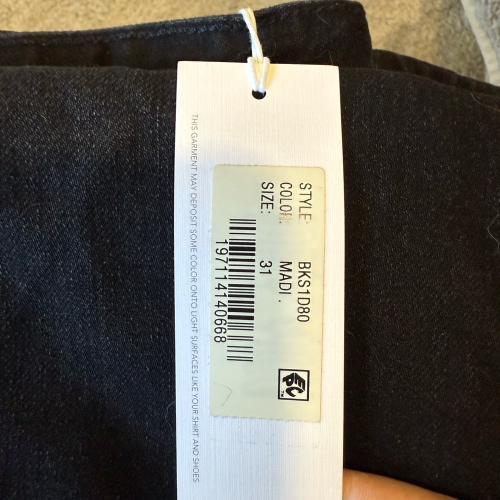 AG Adriano Goldschmied Women's Straight Leg Black Jeans, Nebula size 31 NWT - Picture 13 of 13
